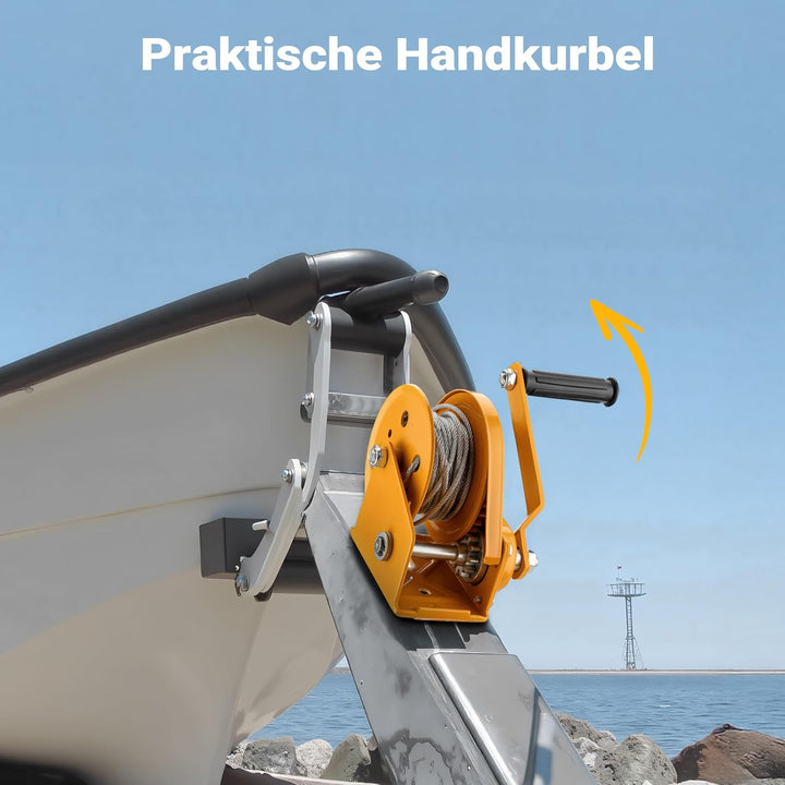 Handseilwinde bis 540kg 10m Drahtseil 4,2:1 Seilwinde Greifzug Handseilzug Forstseilwinde