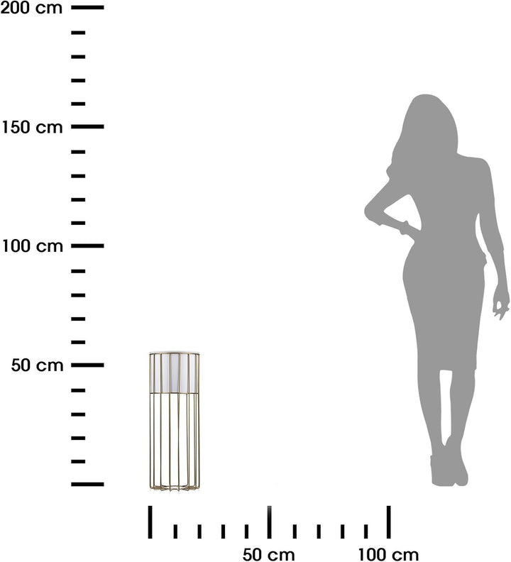 HowHomely Moderne Blumenständer Metall 55 cm Hoch mit Weiss Blumentopf Rund 19 cm Ø auf Robuste Gold