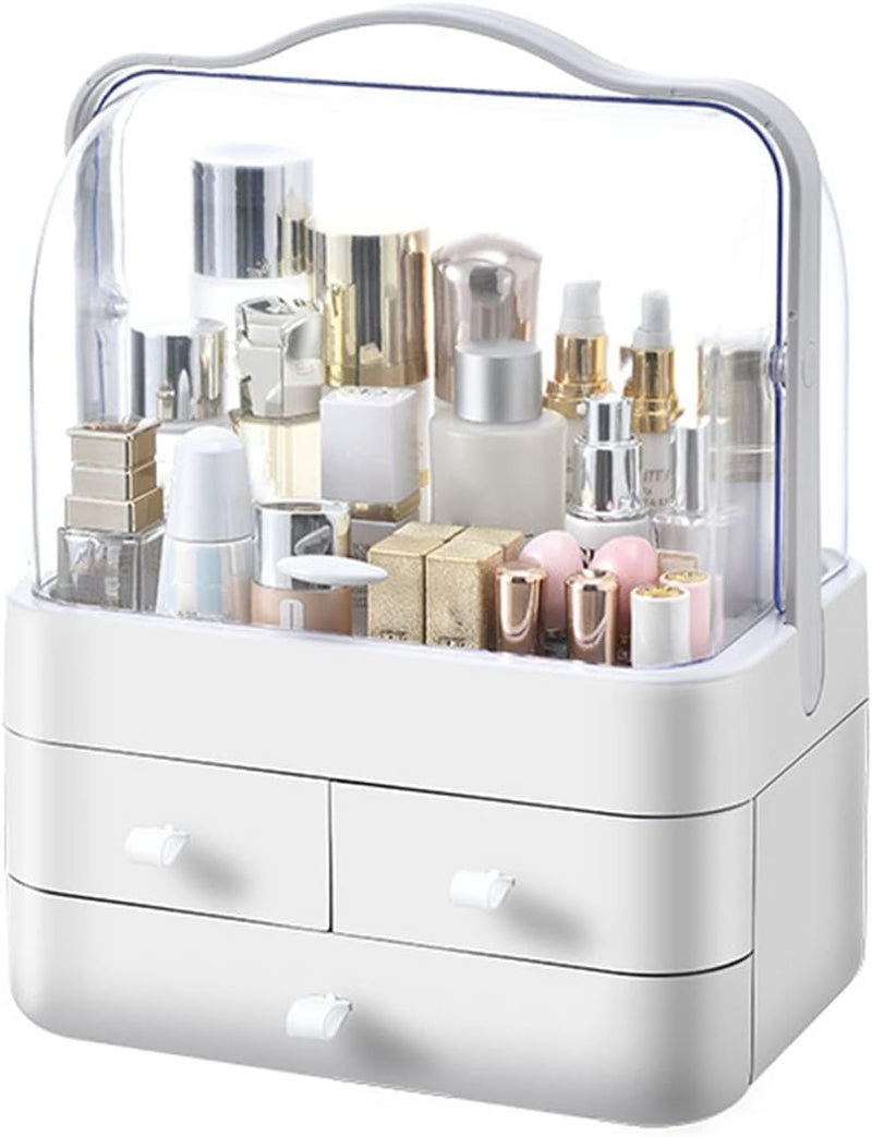 RMAN Make Up Kosmetik Organizer, Beauty Organizer Aufbewahrung Kosmetikbox Staubdicht mit Deckel Tra