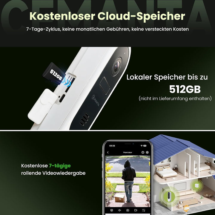 Video-Türklingelkamera, 2,4 GHz/5 GHz waln, ai