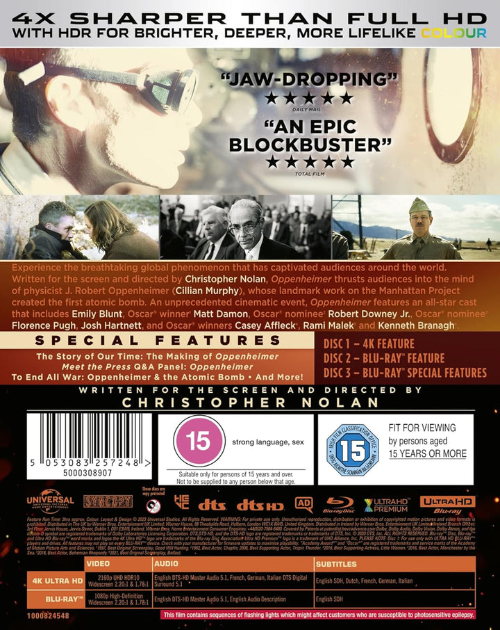 Oppenheimer [4K Ultra HD] [2023] [Region Free]