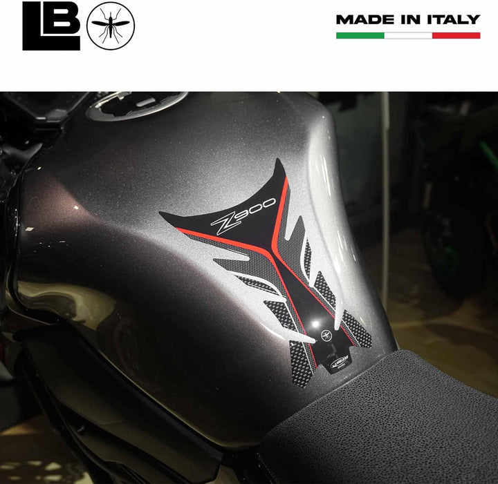 labelbike - 3D Gel Harz Aufkleber KIT Beschützer kompatibel mit Kawasaki Z900 Carbon Color mit graue