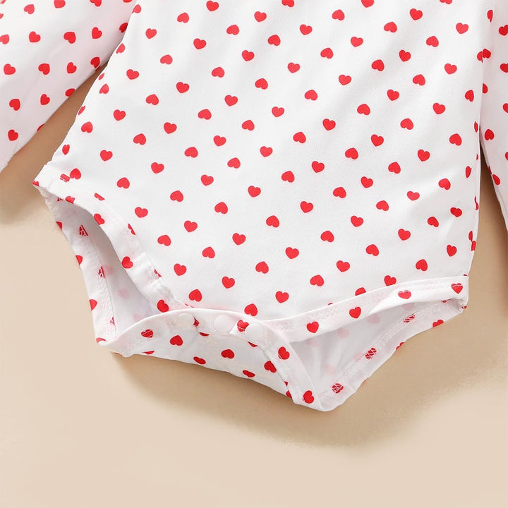 Baby Mädchen Kleidung Outfits Herbst Winter Niedlich Liebe Druck Strampler Cartoon Bär Overalls Hose