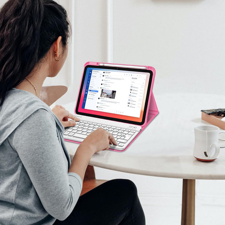 FINTIE Hülle mit Tastatur für iPad (A16) 11/10 Generation (2025/2022, 11/10.9 Zoll), Schutzhülle mit