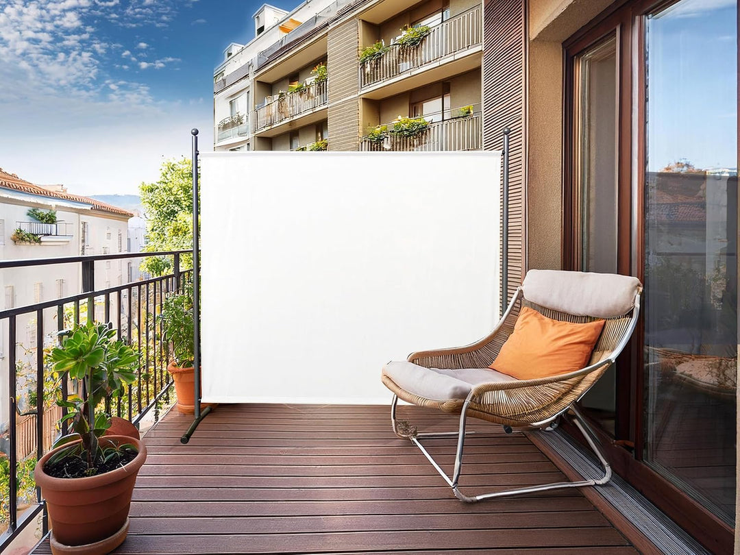 QUICK STAR Paravent 180 x 178 cm Stoff Raumteiler Gross Garten Stellwand Trennwand Balkon Sichtschut