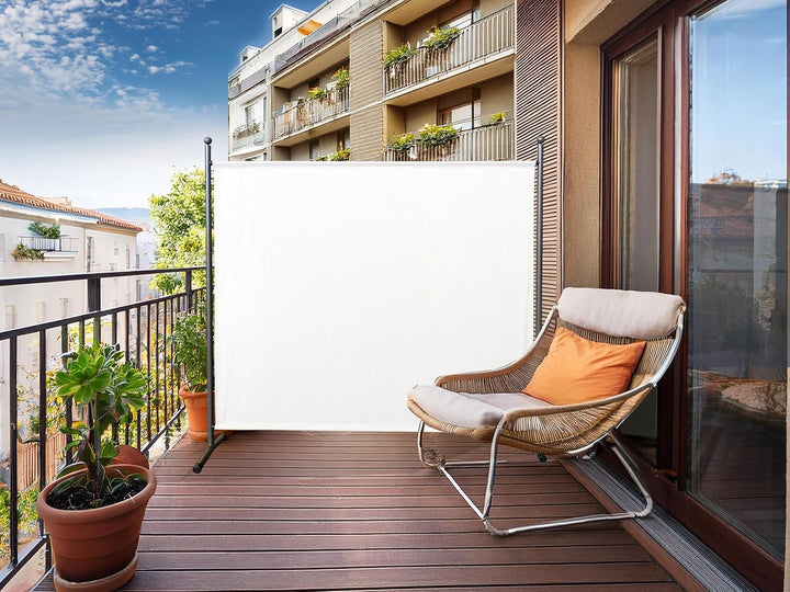 QUICK STAR Paravent 180 x 178 cm Stoff Raumteiler Gross Garten Stellwand Trennwand Balkon Sichtschut
