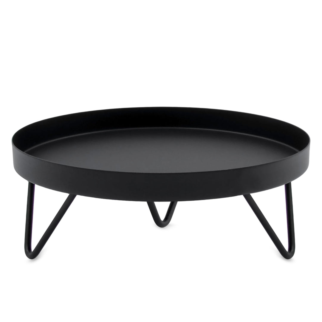 Spetebo Blumenständer Metall schwarz rund - Ø 22 cm - Blumenhocker Industrial Design für Innen - Pfl