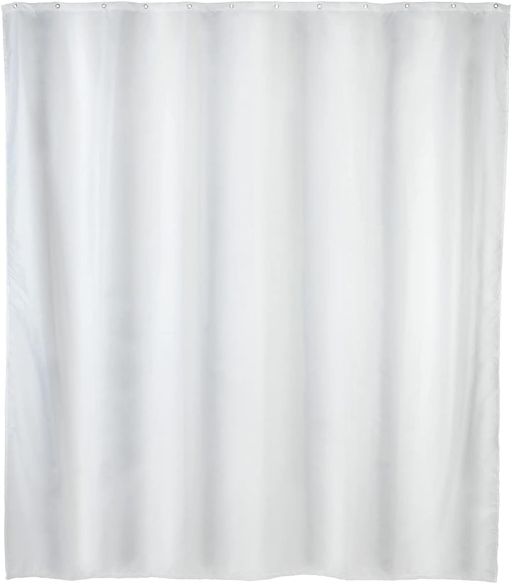 WENKO Anti-Schimmel Duschvorhang Weiss, Textil-Vorhang mit Antischimmel Effekt fürs Badezimmer, wasc