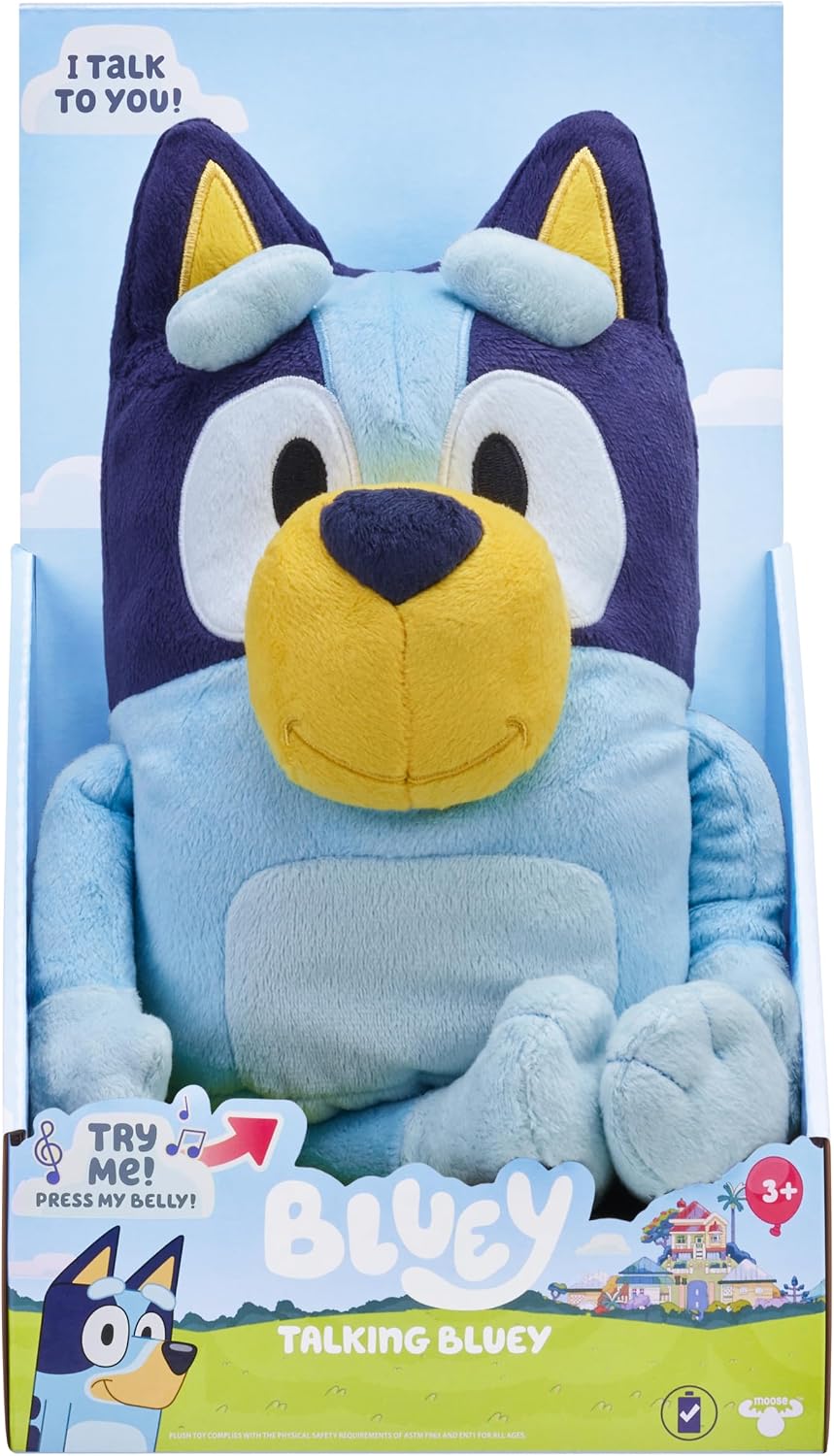 Bluey - Sprechendes Plüschtier, 33 cm, Interaktiv, Singt, 9 Verschiedene Sprüche, bluey