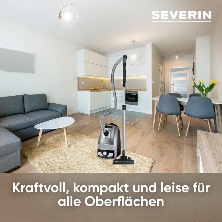 SEVERIN Bodenstaubsauger mit Beutel S'POWER, leistungsstarker Staubsauger mit praktischem Zubehör, l