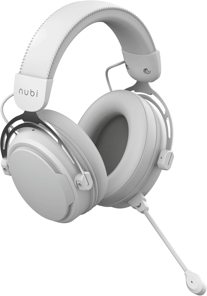 Nubi NH1 Pro White - Kabelloses Gaming-Headset mit Mikrofon (Bluetooth, 2,4 GHz und USB)