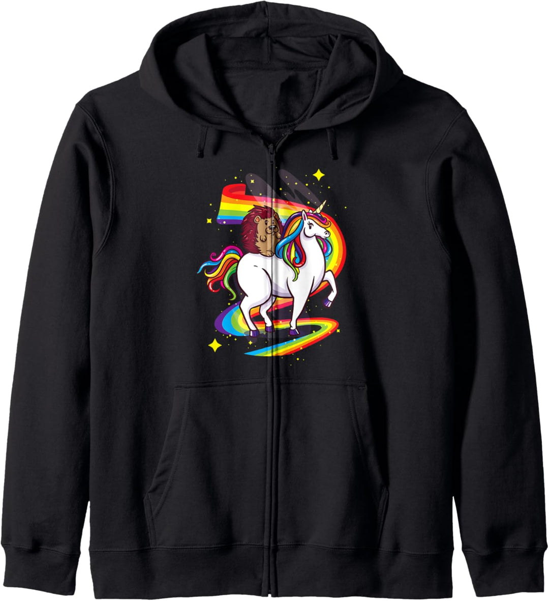 Einhorn und Igel magische Regenbogen Geschenk Mädchen Frauen Kapuzenjacke