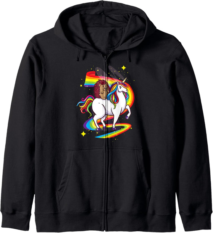 Einhorn und Igel magische Regenbogen Geschenk Mädchen Frauen Kapuzenjacke