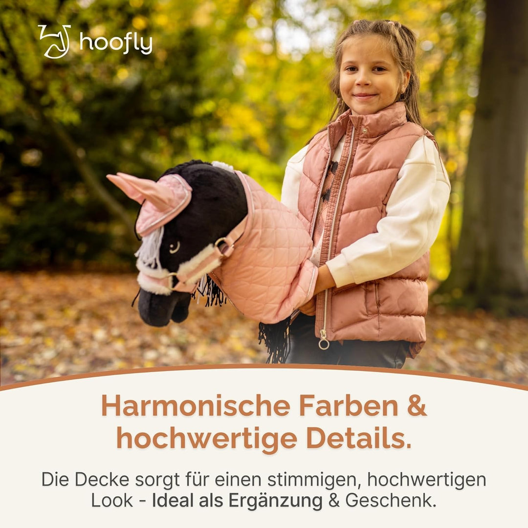 Hoofly Hobby Horse Zubehör – Decke in Pink, weich & strapazierfähig [TÜV geprüft], hochwertige & sti