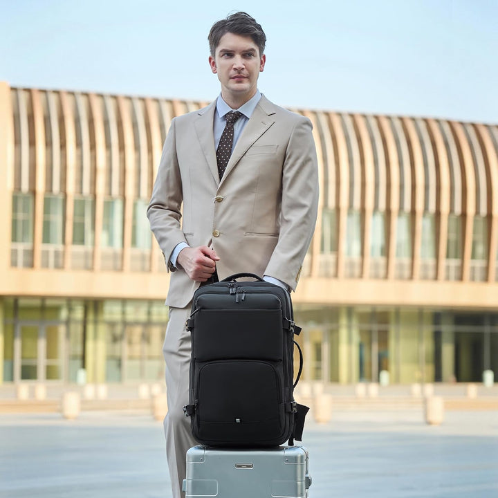BAGOK Handgepäck Rucksack, Wasserdichter Multifunktionaler Rucksack Handgepäck Flugzeug mit Laptopfa