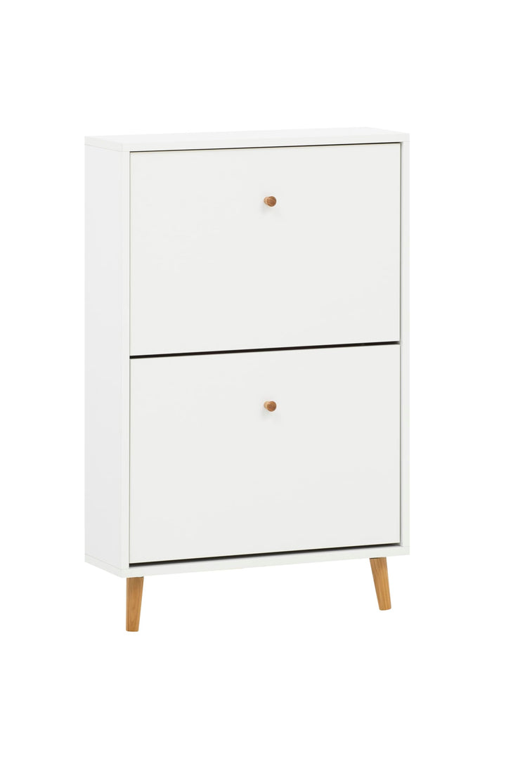 Schildmeyer Bjarne Schuhschrank 158671, weiss matt, 59,8 x 19,5 x 92,2 cm, platzsparend durch gering