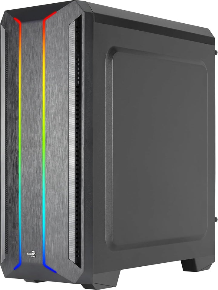 Aerocool SKYLINEV2BK, PC ATX Gehäuse, Dual Front Panel LED ARGB, ARGB 12cm Lüfter, Schwarz Schwarz S