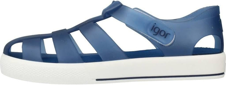 Unbekannt Mädchen Star Riemchensandalen, Marineblau Transparent