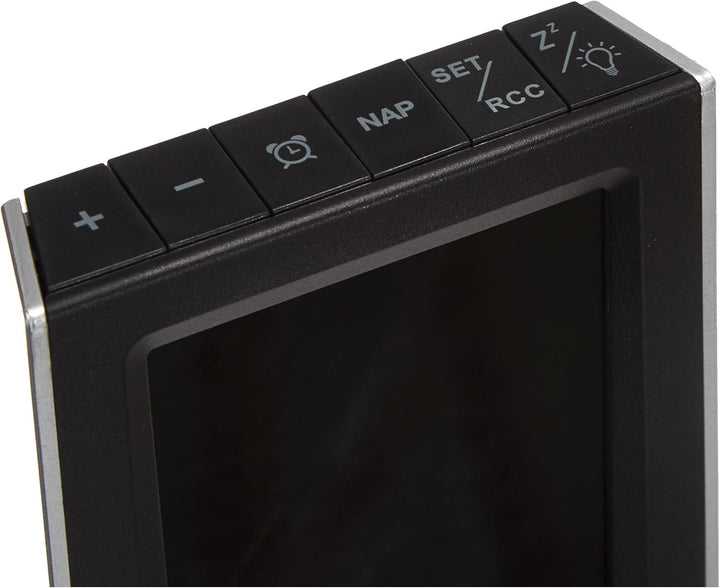 TFA Dostmann Charge-IT digitaler Funk-Wecker, 60.2537.01, mit USB-Ladefunktion, Raumklima, mit Kurzs