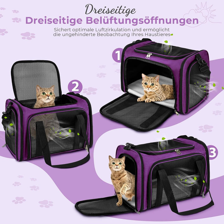 Transporttasche für Katze Hund, Hundetransportbox | Faltbare Katzentransportbox, tragbar, 5kg Katzen