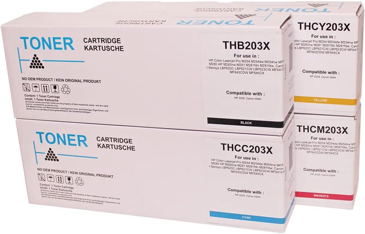 Kompatibles Set 4X Toner für HP Laserjet Pro M254 M254dw M254nw Laserjet Pro MFP M280 M280nw M281 M2