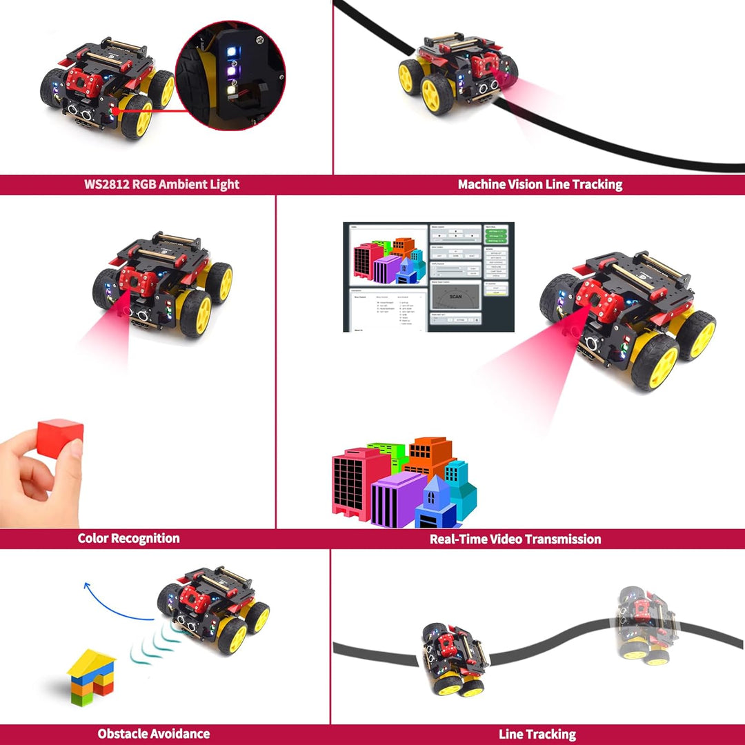 Adeept AWR 4WD WiFi Smart Robot Car Kit for Raspberry Pi 4/3 Model B+/B/2B, DIY Robot Kit for Kids a