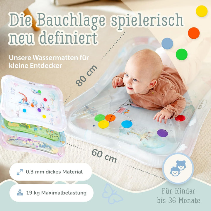 TummyTime Wassermatte XXL by Freudeskind, Baby Wasserspielmatte, 100% Phtalate- & BPA-frei ab 0, 3,