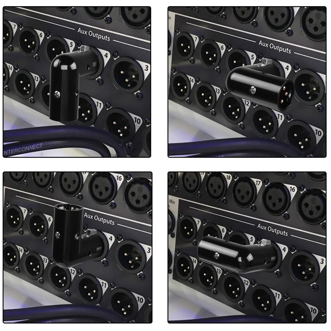 QIANRENON Verstellbarer 90° Winkel Mikrofon Adapter Extender - 3Pin XLR Stecker auf Buchse Rechter W