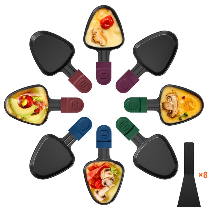 Raclette Pfännchen, 8 Stück Mini Pfännchen Ersatz für Raclette, Antihaftbeschichtet Grill Pfännchen