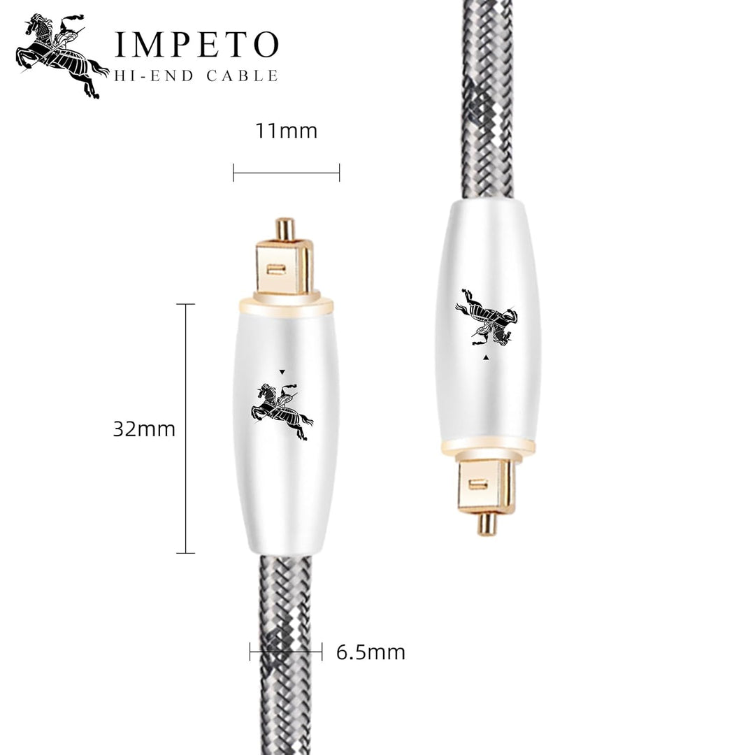 Impeto Optical Kabel Optisches Digital Audiokabel Toslink Kabel Optisches digitales Audio Kabel Glas