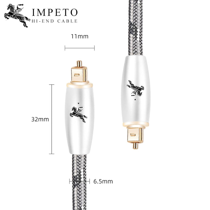 Impeto Optical Kabel Optisches Digital Audiokabel Toslink Kabel Optisches digitales Audio Kabel Glas