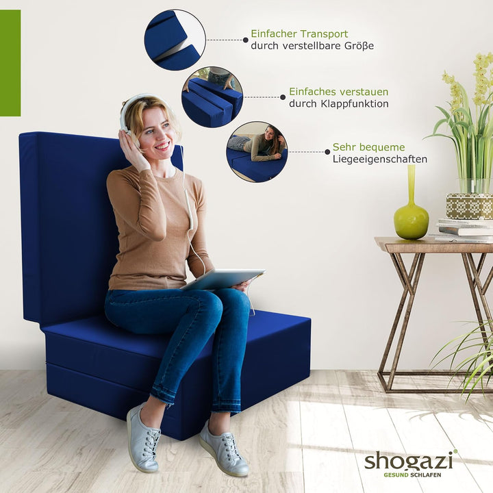SHOGAZI Klappmatratze 70x190 x 12 cm, Gästematratze klappbar Made in Germany, Faltmatratze VERGLEICH