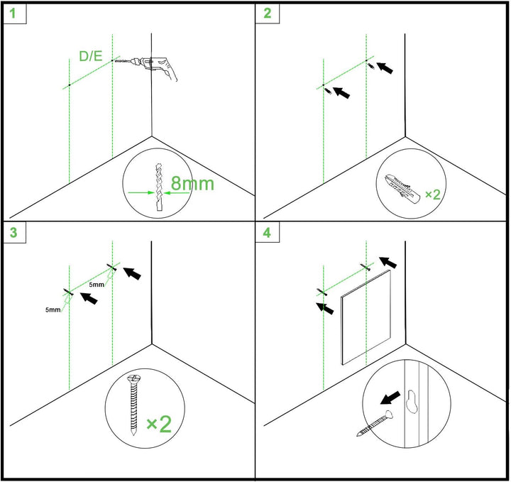 Aica Sanitär LED Spiegel klein 60×50cm Badspiegel mit Beleuchtung Lichtspiegel Badezimmerspiegel Wan