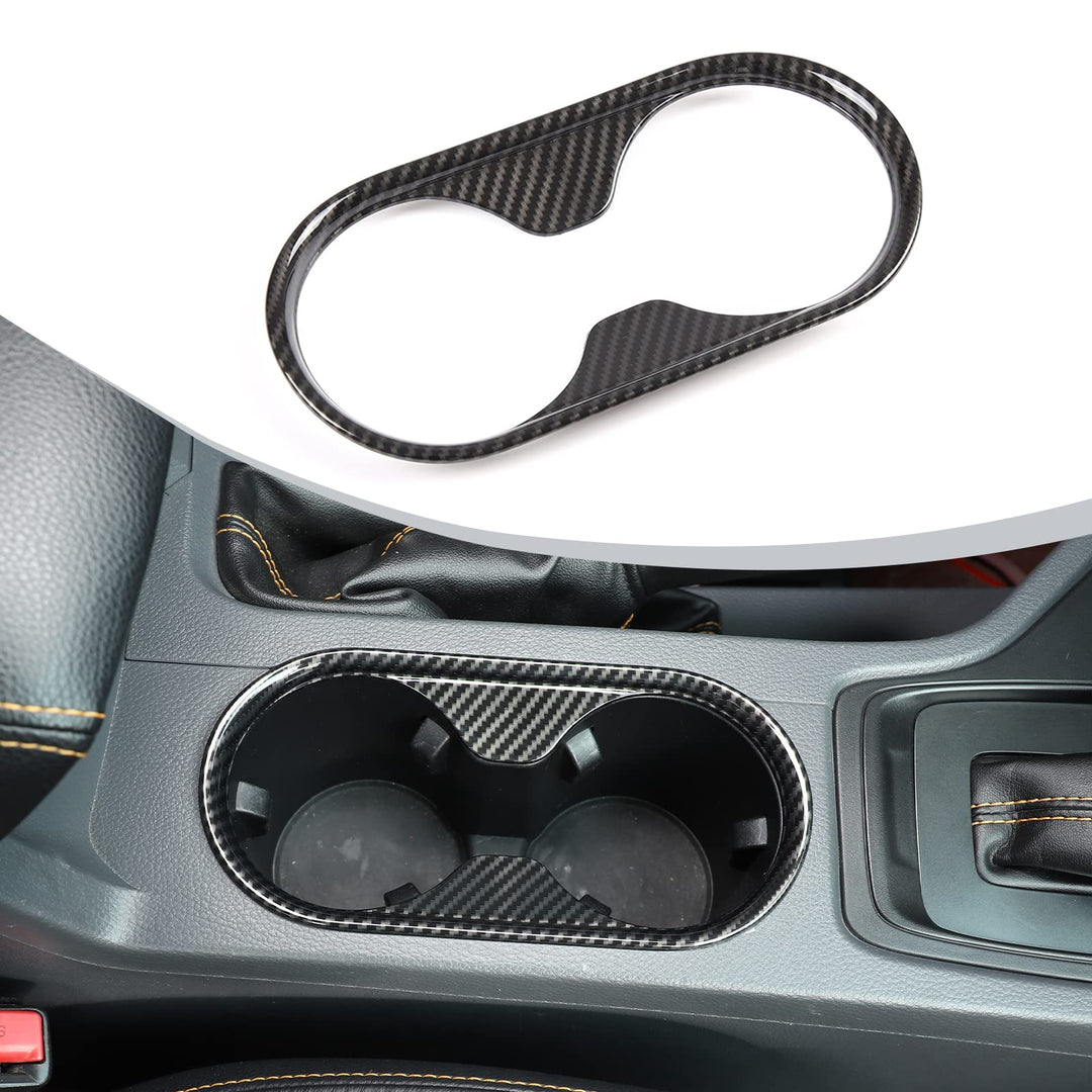 DIYUCAR Auto-Styling Kohlefaser Mittelkonsole Handauflage Wasserbecherhalter Abdeckung Aufkleber Tri