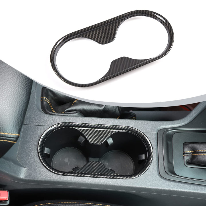 DIYUCAR Auto-Styling Kohlefaser Mittelkonsole Handauflage Wasserbecherhalter Abdeckung Aufkleber Tri