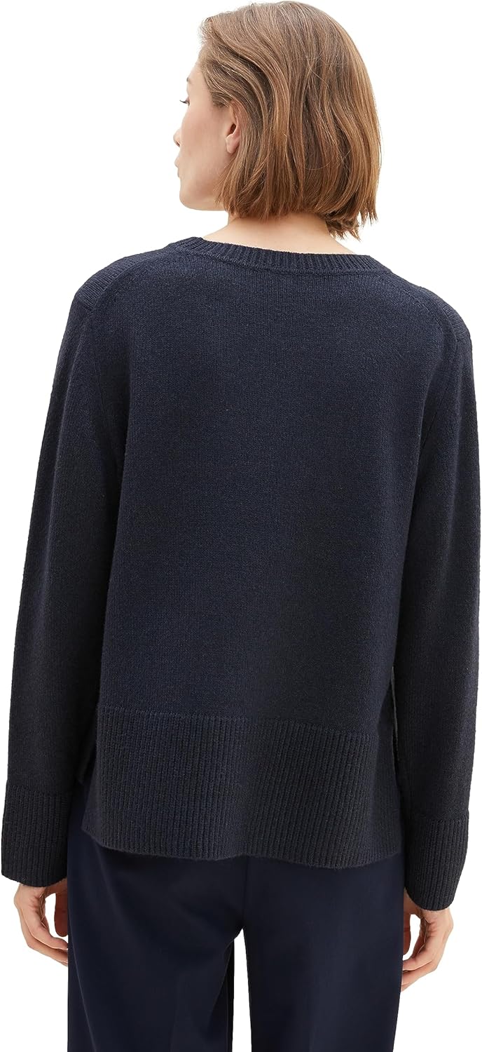 TOM TAILOR Damen Basic Pullover mit Rundhalsausschnitt XS 10668 - Sky Captain Blue, XS 10668 - Sky C