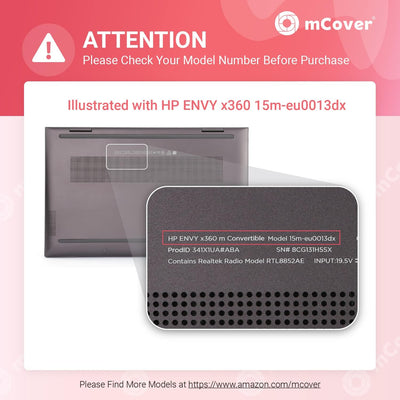mCover Hard Case nur kompatibel für 15,6" HP Envy x360 15-EW / 15-ES / 15-EUxxxx Series Laptop (Nich