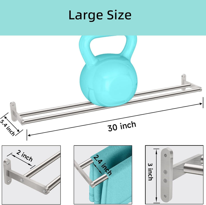 YUMORE Handtuchhalter Doppel 80CM Handtuchstange Wand Edelstahl Badetuchhalter 2 Stangen Badezimmer