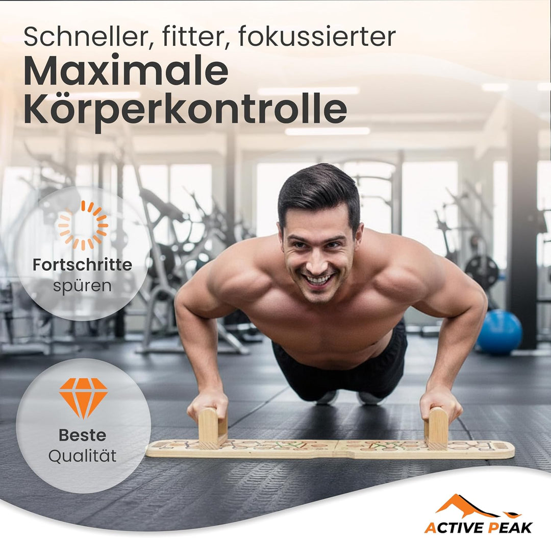 Push Up Board Holz 24-in-1 faltbares Liegestützbrett mit Griffen, Liegestützgriffe für Brust, Trizep