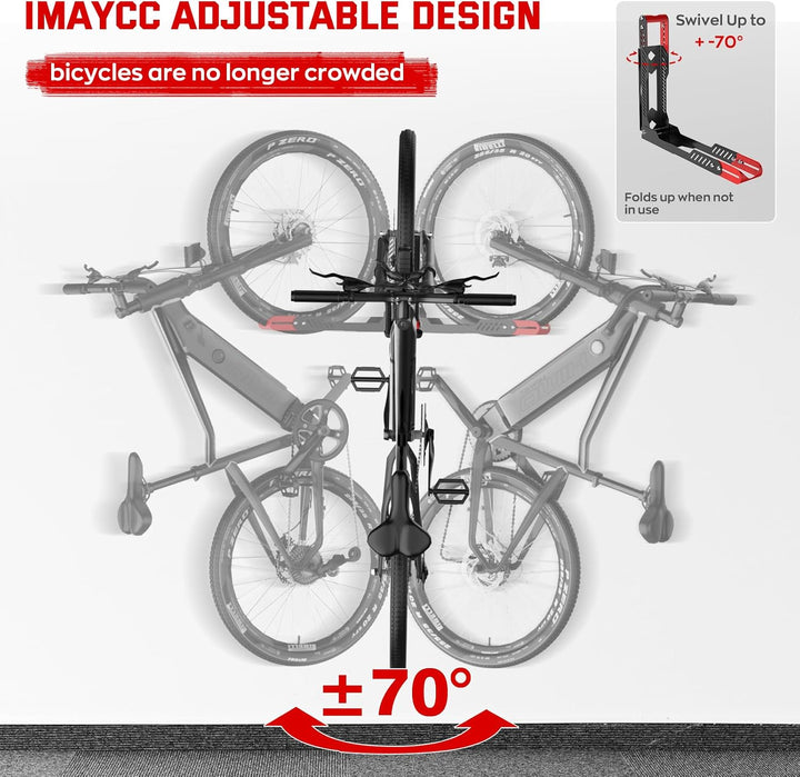 IMAYCC Upgrade-Version Schwenkbare Fahrrad Wandhalterung, Fahrradhalterung Wand ohne schweres Heben,