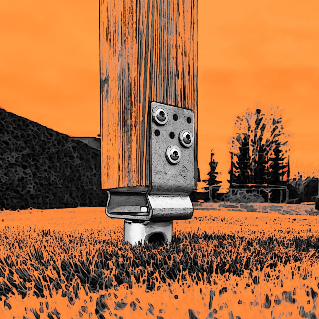 Maxerio 60 cm U-Set 3er Schraubfundamente inkl. 121 mm Pfostenträger; Ø 60 x 2; M12 12cm 3er U-Set,