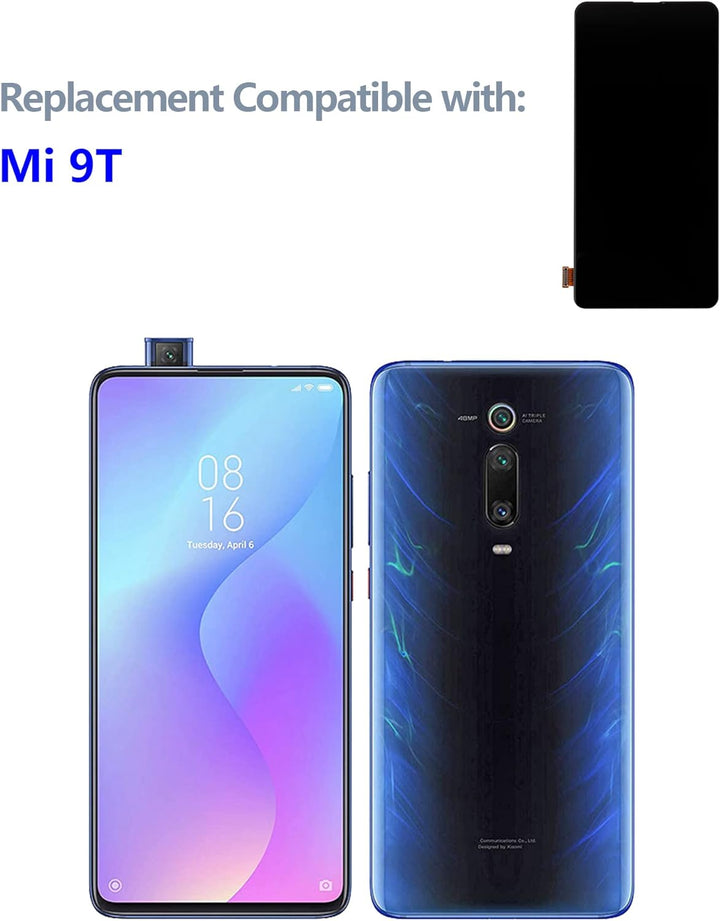 swark TFT Display Kompatibel mit Mi 9T /Redmi K20/Mi 9T Pro (Schwarz Ohne Rahmen) LCD Display Touch
