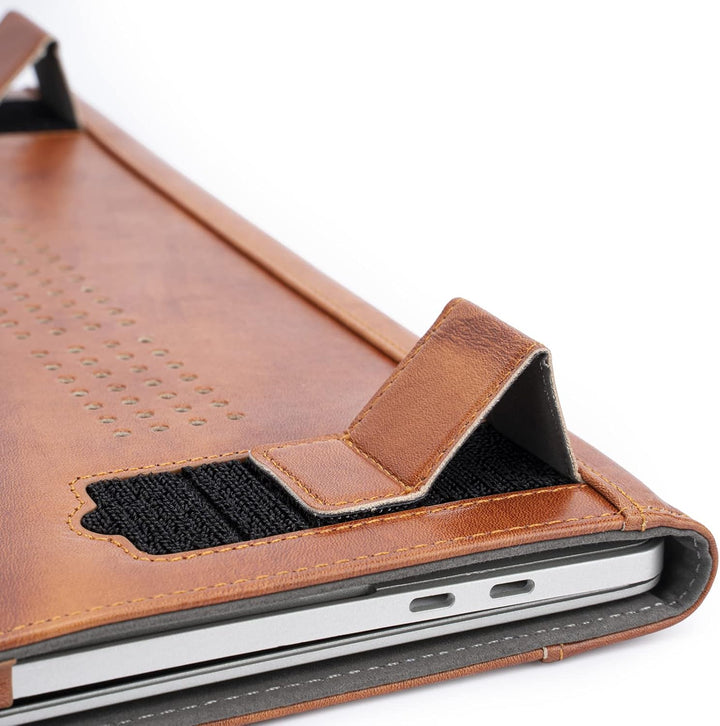 TYTX Hülle Kompatibel mit MacBook Air 13 Zoll Echtes Leder Cover Folio Book für MacBook Air 13 2021-
