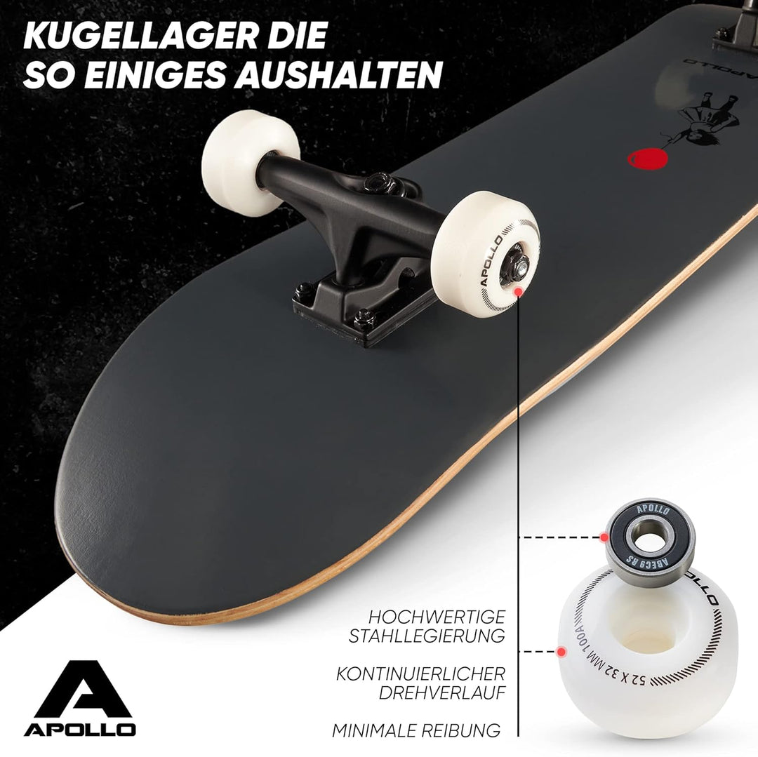 Apollo Skateboard | Cooles Kinder Skateboard und Profi Skateboard Erwachsene in Einem | 7-lagiges Sk