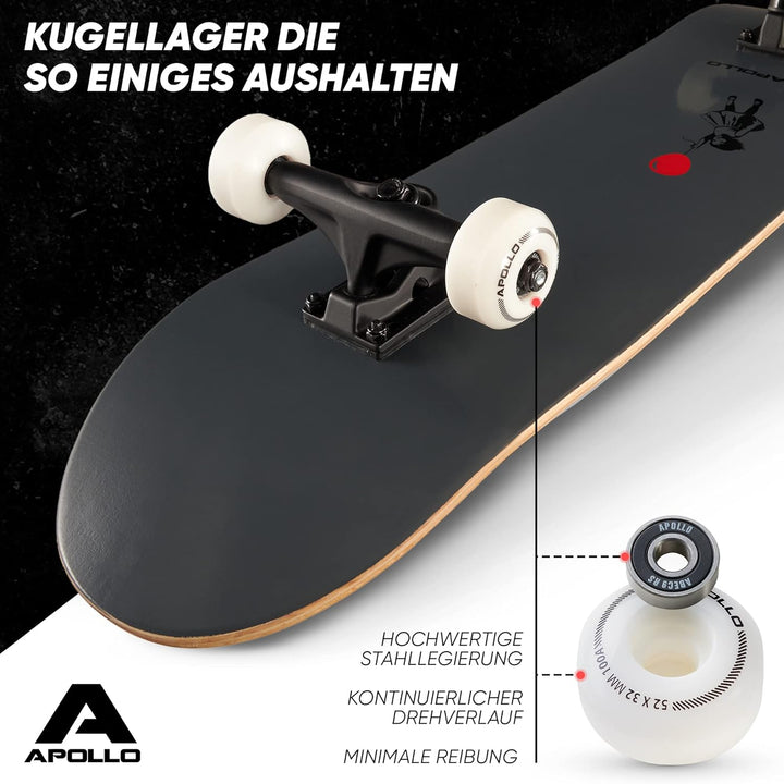 Apollo Skateboard | Cooles Kinder Skateboard und Profi Skateboard Erwachsene in Einem | 7-lagiges Sk