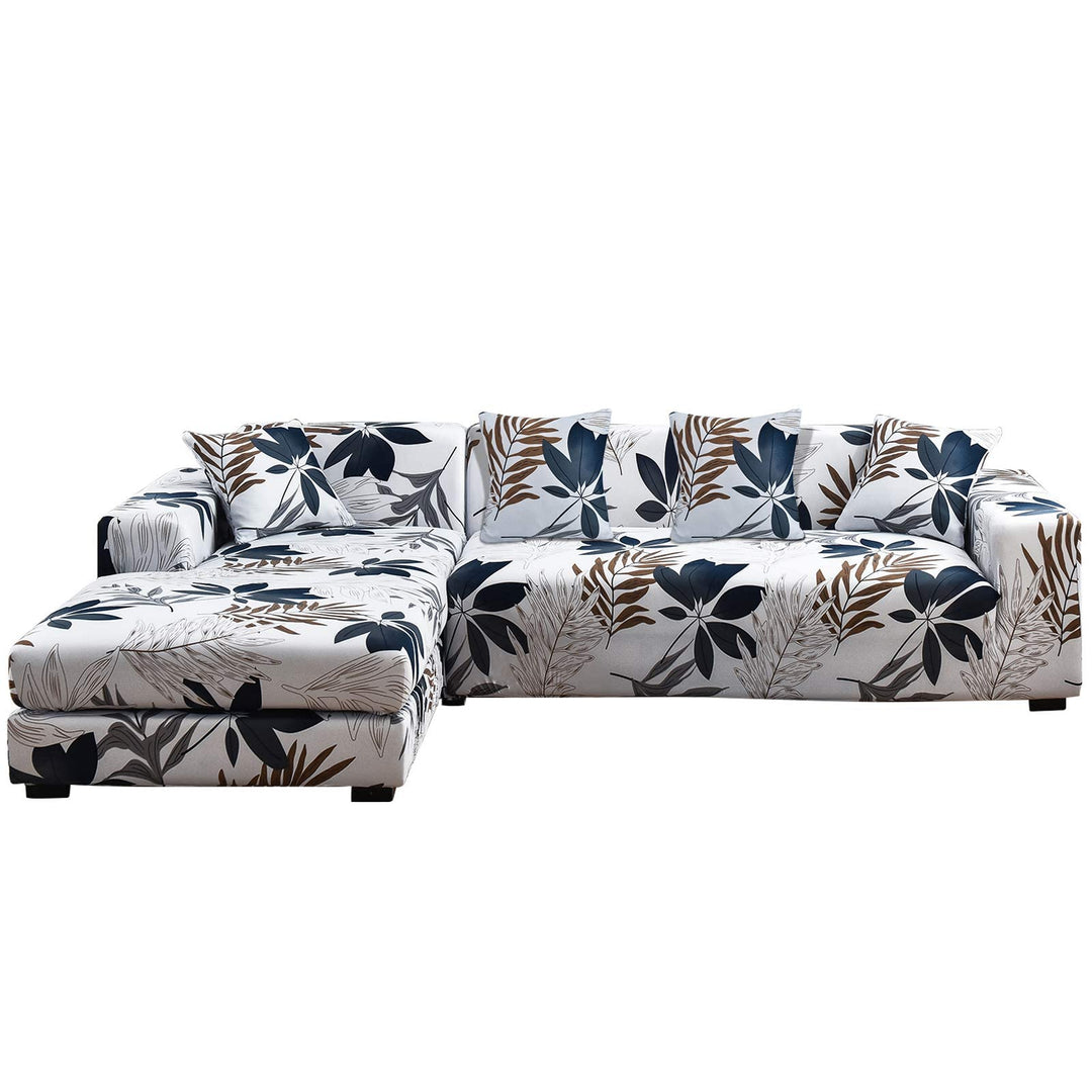 ShowyLive Sofa Überzug Couch Überzug 2er Set für Ecksofa L-Form Sofabezug 3 Sitzer+3 Sitzer, mit 4 S