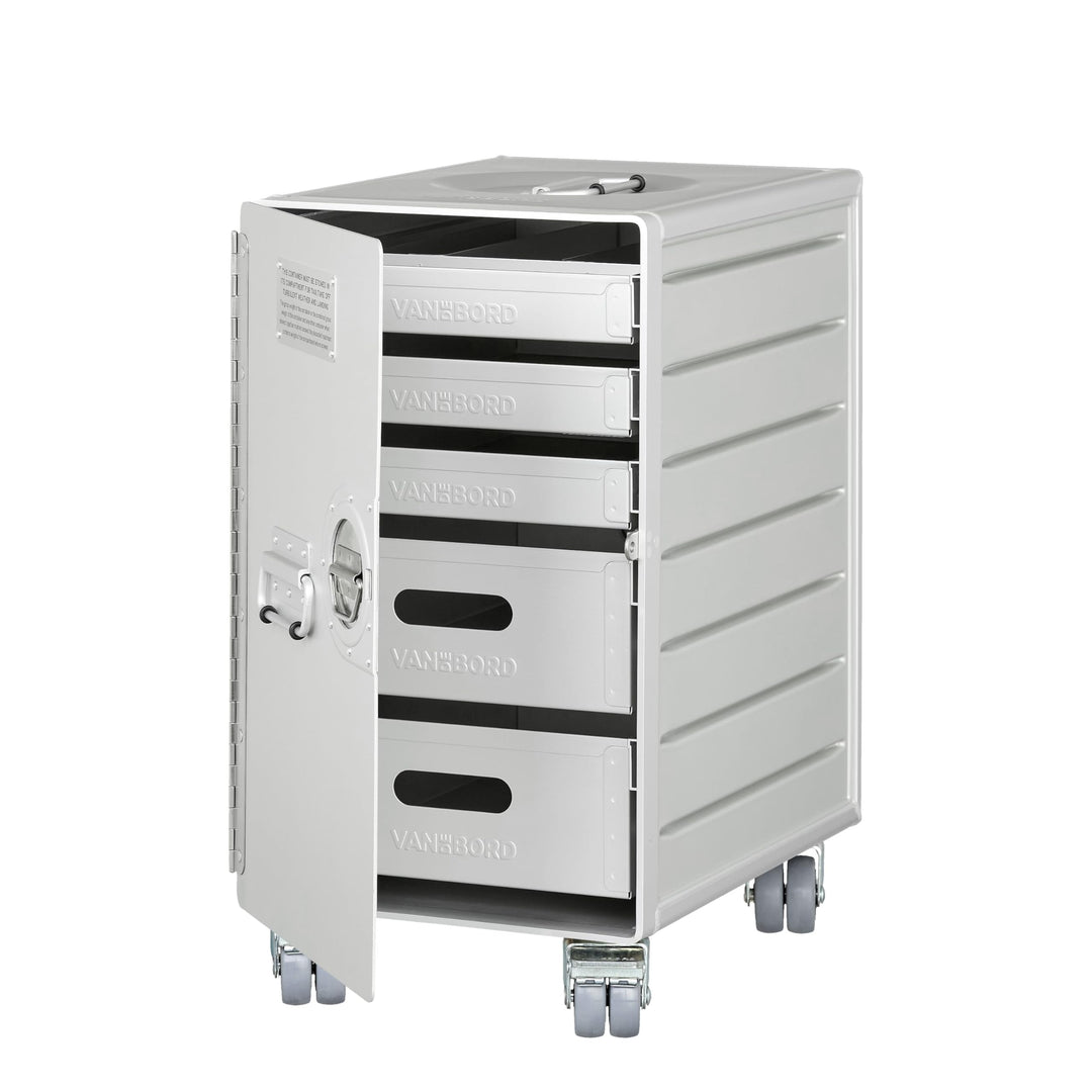 Rollcontainer mit Schubladen, mobiler Aktenschrank, Metallschrank, Schubladenschrank Küche, Druckert