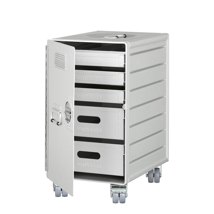 Rollcontainer mit Schubladen, mobiler Aktenschrank, Metallschrank, Schubladenschrank Küche, Druckert