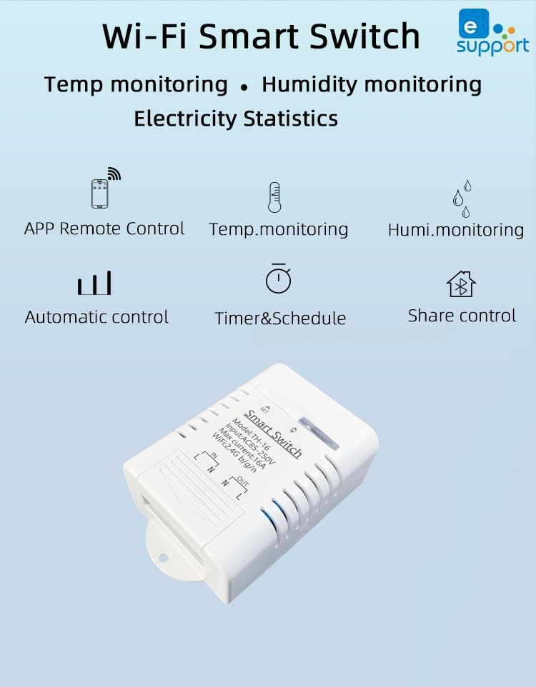 Yueyang WLAN-Temperatur- und Feuchtigkeitssensormodul, 16A WLAN-Thermostatregler, kompatibel mit Ale
