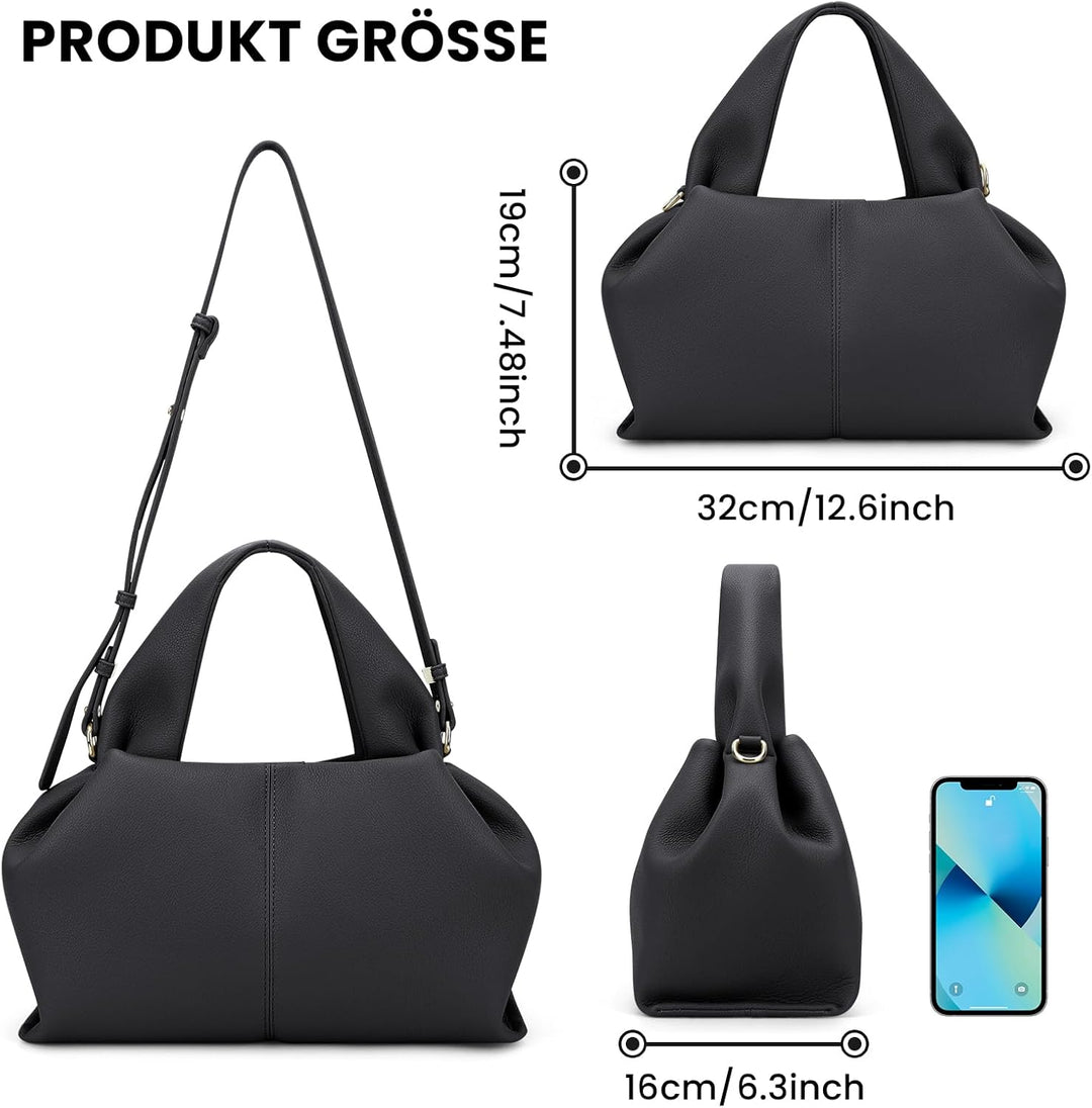Kleine Handtasche Damen Umhängetasche Ledertasche Damen-Henkeltaschen Dumpling Crossbody Bag Moden P